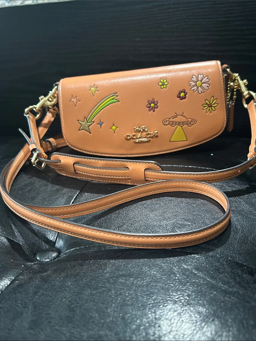 Coach x Observed By Us Crossbody with Colorful Floral & UFO Appliqués